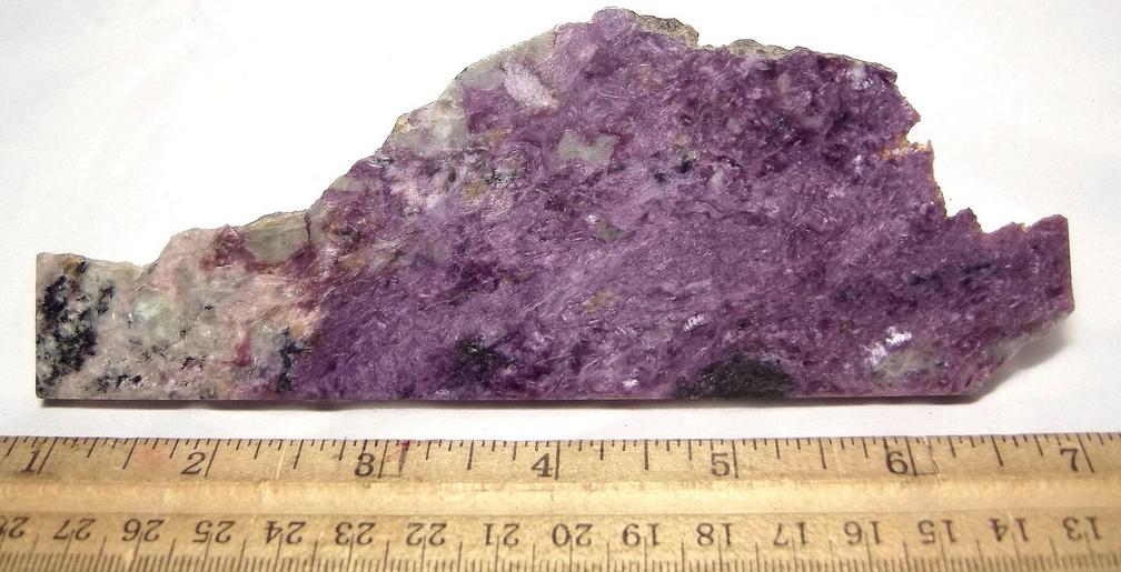 CHAROITE, AEGIRINE Acmite, PECTOLITE, TINAKSITE, STEACYITE - Murunskii Massif, Chara and Tokko Rivers Confluence, Aldan Shield, Sakha Republic (Saha Republic; Yakutia), Eastern-Siberian Region, Russia - type locality - for sale