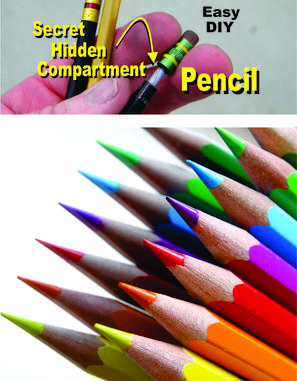 Easy DIY Pencil with secret hidden compartment. Free step by step instructions. www.DIYeasycrafts.com