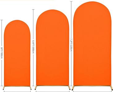 ORANGE BACKDROP FABRIC ARCH COVERS FOR RENT