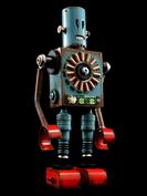 retro robot sculpture art astronaut