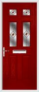 2 Panel 4 Square Composite Door fusion glass