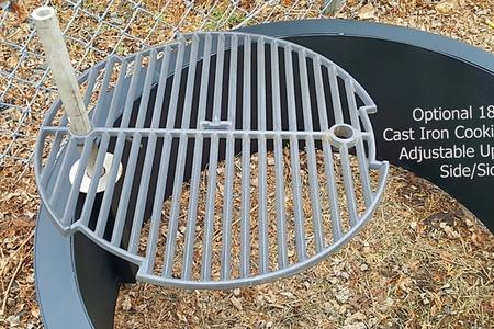 Fire pit outlet swivel grill