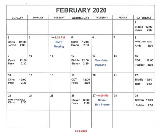 DOCENT CALENDAR