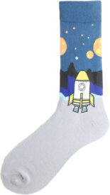 UFO Astronaut Outer Space Rocket Star War Men Crew Socks Streetwear Happy Funny Unisex Cotton Male Skateboard Dress