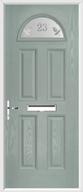 4 Panel 1 Arch Composite Door sandblast glass