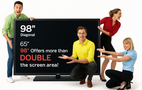 hire Large LED flatscreen 98inch tv rental dubai