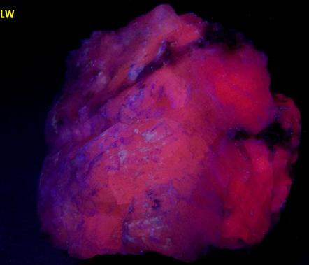 fluorescent Calcite, Todorokite - Medford quarry (Redland Genstar), Medford, near Westminster, Carroll County, Maryland, USA
