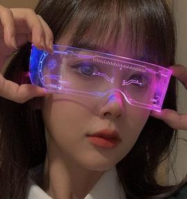 ALIENGIFTS4U Alien Fashion Luminous Glasses Neon Party Decoration LED Sunglasses For Nightclub DJ Dance Music Festival Rave Decorative