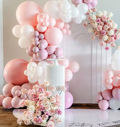Balloon garland arch backdrop ripple pedestal vinyl floor mat