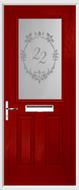 2 Panel 1 Square Composite Door sandblast glass