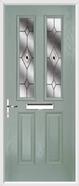 2 Panel 2 Square Composite Door fusion glass