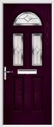 2 Panel 2 Square 1 Arch Composite Door regal sapphire glass