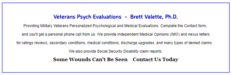 Veterans Clinical Psychologist PTSD Nexus Letter