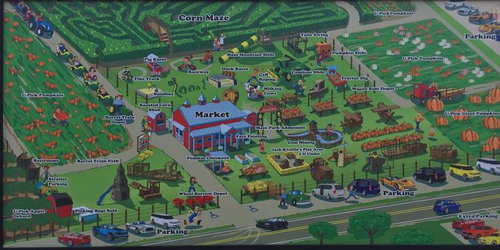 Cartoon Map of Hank's PumpkinTown