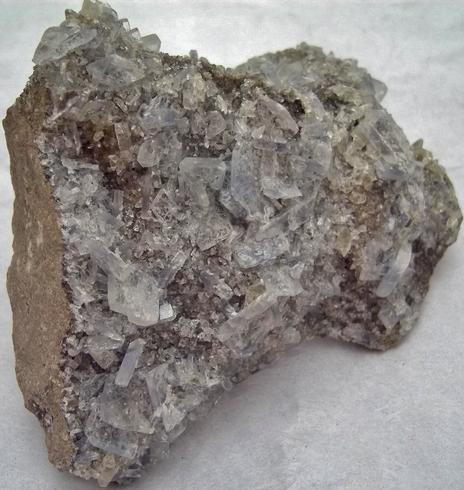 CELESTINE celestite, CALCITE - Rt 13 roadcut, Chittenango Falls, Fenner Township, Madison County, New York, USA - ex Sterling Hill Mining Co., Owned & Operated by The Hauck Families