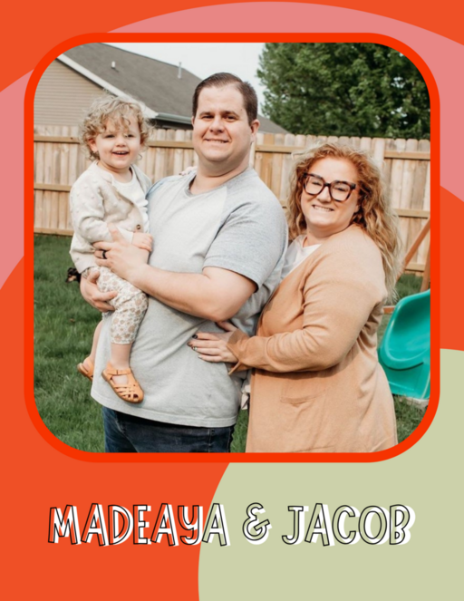 Adoption Profile Photo. Madeaya and Jacob together smiling. The photo here looks just like their adoption profile book cover