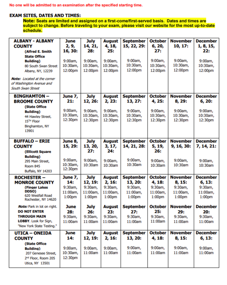 NY Notary Exam Schedule Prep