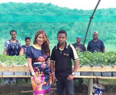 school children growing vegetables