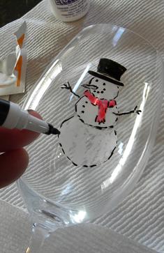 How to make Etched and Painted Christmas wine glasses. www.DIYeasycrafts.com