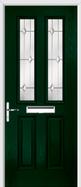 2 panel 2 square composite door regal opal glass