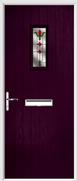 Cottage Rectangle Composite Door fleur-de-lys glass