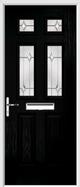 2 Panel 4 Square Composite Door regal opal glass