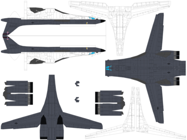 4D model template of Rockwell B-1B Lancer