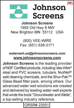 Johnson Screens, Water Well Rehabilitation