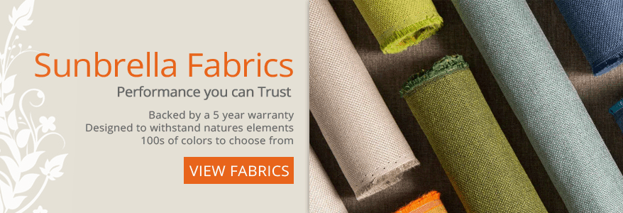 100s of sunbrella outdoor performance fabrics to choose from, performance you can trust for your new sunbrella replacement cushions.