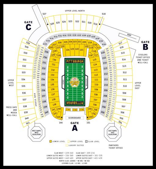 Buy Steelers SBLs in section 111, row T, seats 7-13