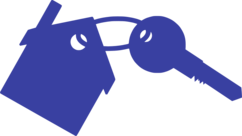 House and Keys drawing with images hooked together
