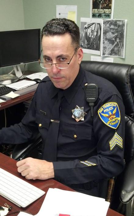 San Francisco PD Sergeant flying a desk