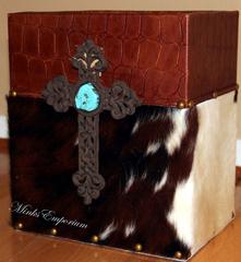 Cowhide Gifts Executive Leather Trash Bin