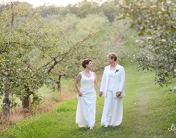 Same Sex Marriage Ceremony at Minnetonka Apple Orchard in Minnesota