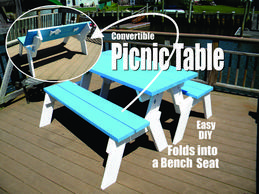 How to make a convertible folding picnic table. www.DIYeasycrafts.com