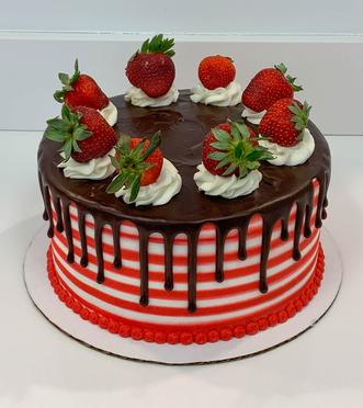 Louis Vuitton inspired sheet cake and strawberries