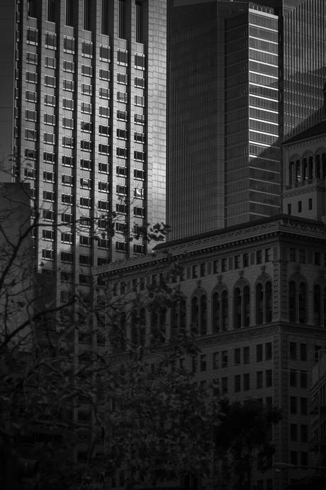 san francisco architectural contrast clash black and white