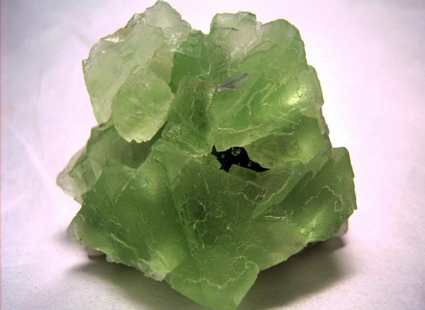 green Fluorescent FLUORITE, CALCITE poker chips, Xianghualing Mine (Hsianghualing Mine), Xianghualing Sn-polymetallic ore field, Linwu County, Chenzhou Prefecture, Hunan Province, China - ex Parker Minerals - for sale