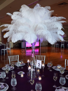 Eiffel tower lighted ostrich feather centerpiece - RentalCenterpiece