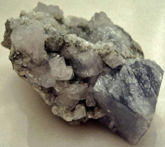 CELESTINE Celestite, CALCITE, STRONTIANITE - Meckley's Quarry, Mandata, Northumberland County, Pennsylvania, USA