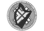 A Celtic harp in a cicle