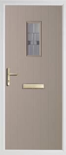 Cottage rectangle rebate composite door in grey