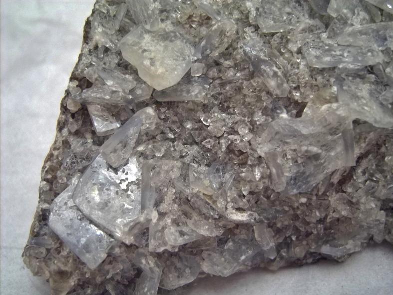 CELESTINE celestite, CALCITE - Rt 13 roadcut, Chittenango Falls, Fenner Township, Madison County, New York, USA - ex Sterling Hill Mining Co., Owned & Operated by The Hauck Families