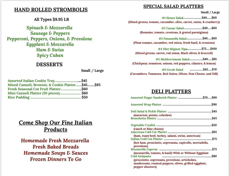 Catering Menu