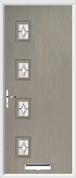 4 Square Composite Door regal opal glass