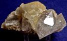 fluorescent Herkimer Diamond QUARTZ, DOLOMITE, CALCITE, MARCASITE, PYROBITUMEN - St. Johnsville, Montgomery County, New York, USA - ex Adrian Labuz 1970s