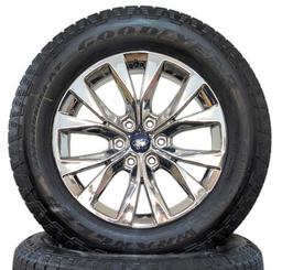 ​​​​​​NEW FORD F-150 PVD CHROME 20" LARIAT WHEELS WITH 275/60R20 GOODYEAR WRANGLER TRAILRUNNER AT TIRES