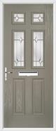 2 Panel 4 Square Composite Door regal opal glass