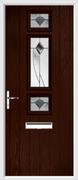 3 Square Strip Composite Door monza glass