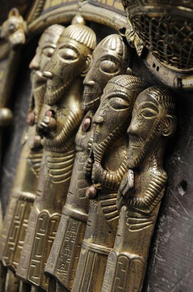 Bronze figures on Saint Manchan's Shrine. Photography by Kevin O'Dwyer